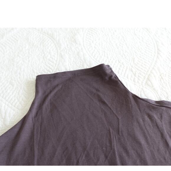 NEW dark mocha mock turtleneck stretch top - Picture 2 of 9